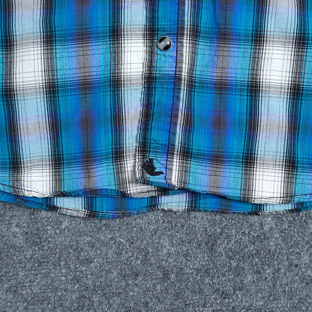 Cody James Pearl Snap Shirt Mens Large Blue Western Plaid Cotton Regular Fit - Picture 5 of 10